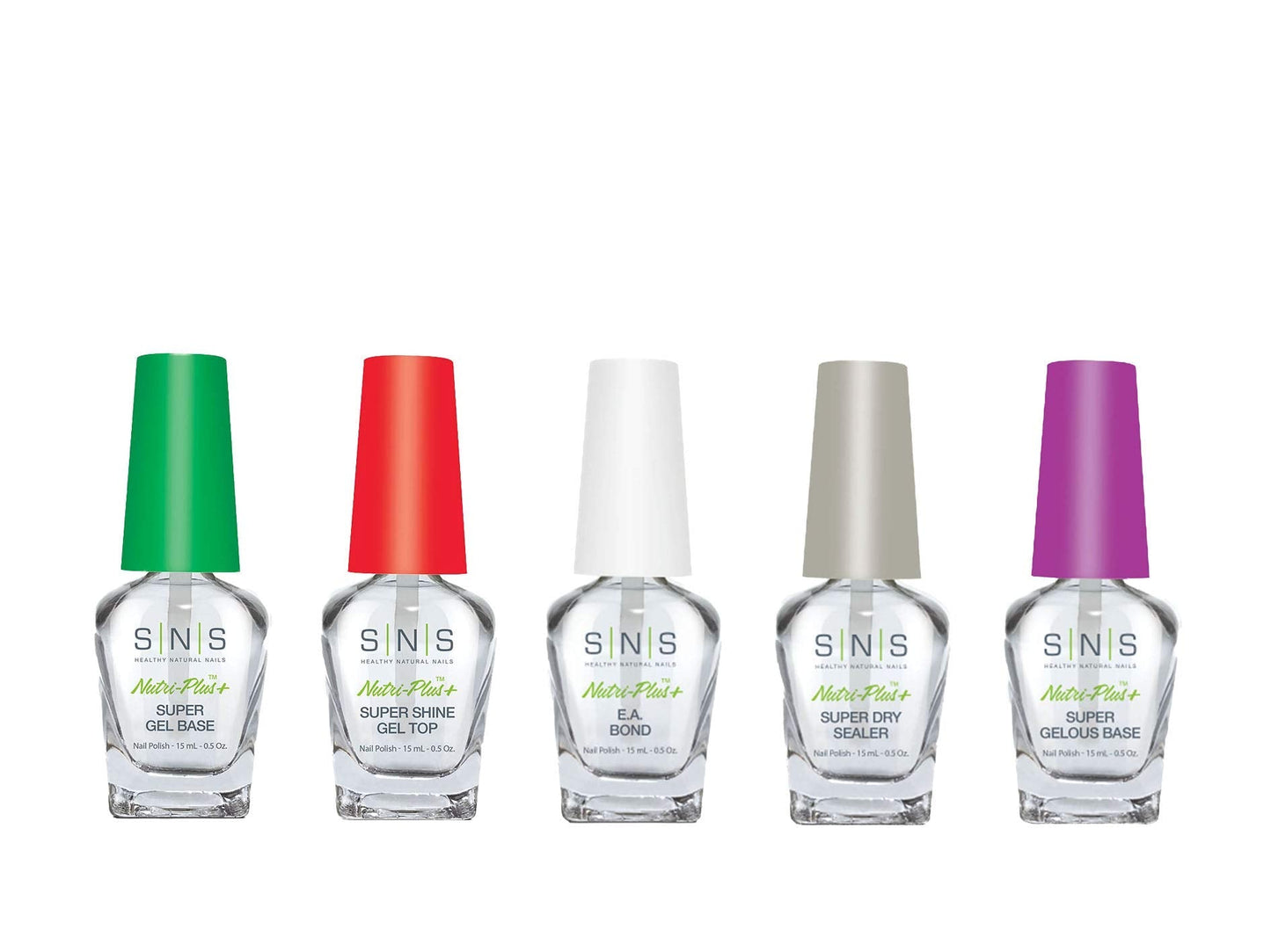 Sns Dip Powder Bases And Sealers Set, 5-Pack - Long-Lasting & Fast-Drying Nail Adhesives & More For Quality Manicures - Featurin