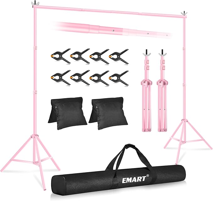 EMART Backdrop Stand 10x7ft Photo Studio Adjustable Background Stand Support kit