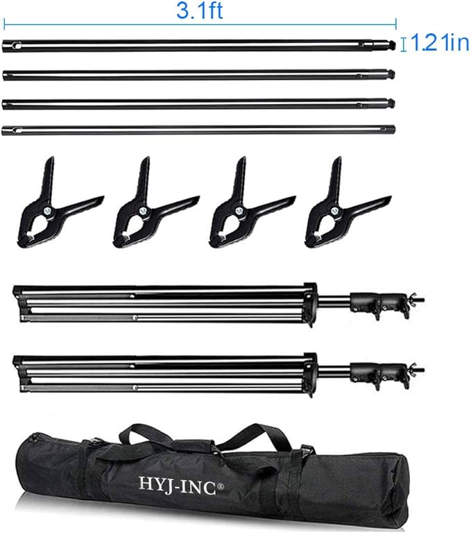 HYJ-INC 12ft x 10ft Photo Video Studio Heavy Duty Adjustable Photography Muslin