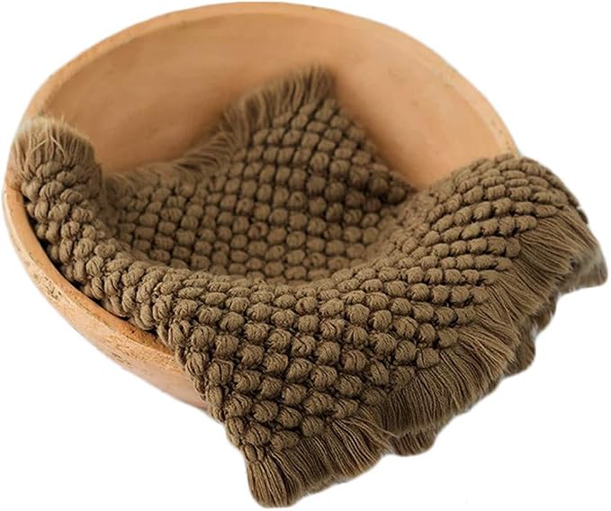 Zeroest Baby Photography Props Basket Braid Wool Wrap Newborn Photo Shoot