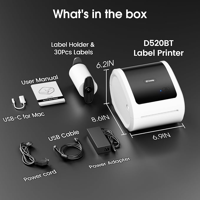 Bluetooth Shipping Label Printer 4x6