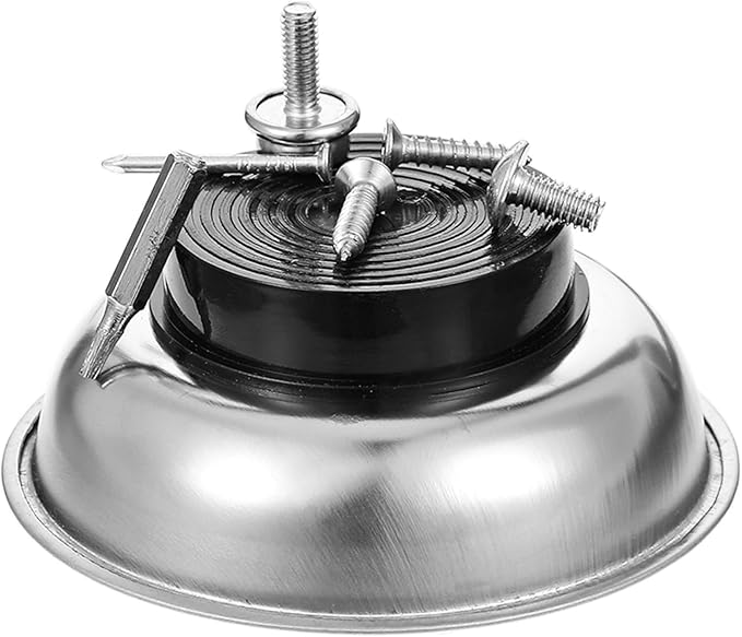 16 Pack 3" Round Magnetic Bowl Trays Set, Round Magnetic Parts Bowl, Stainless Steel Magnet Tool Tray Parts Holder for Screws, Sockets, Bolts, Pins, Mechanic's and Automotive