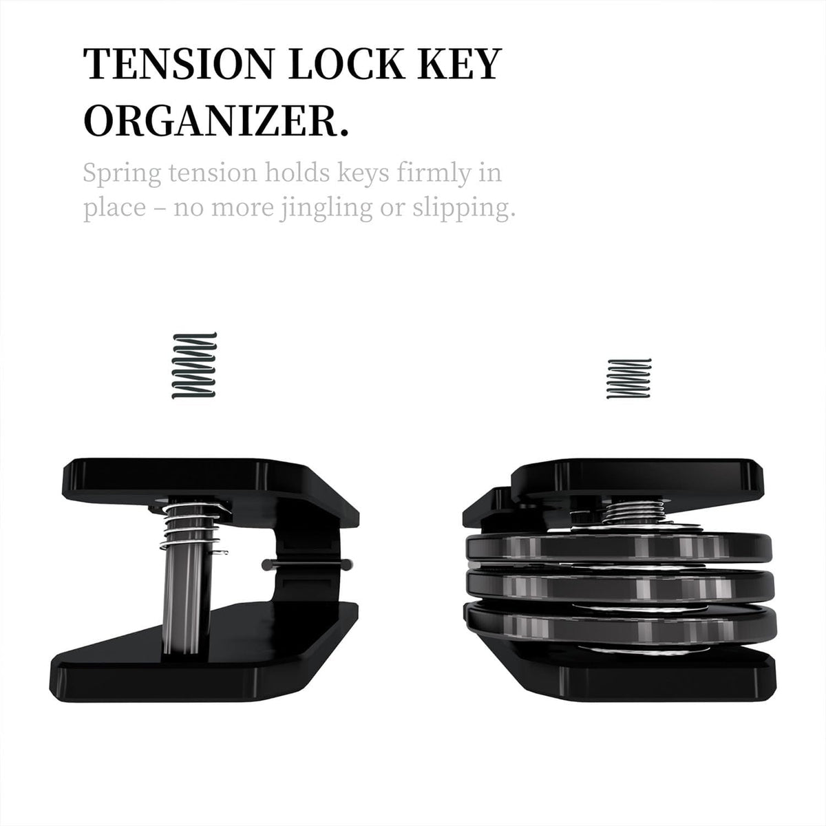 Compact Aluminum Key Organizer Holder with Pocket Clip.