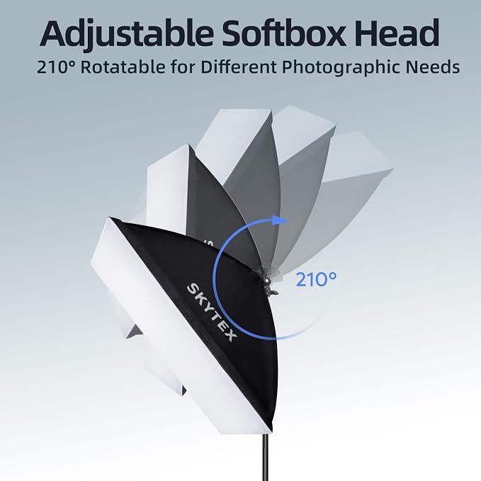 Skytex Softbox Lighting Kit 2Pack, 20x28in Soft Box | 135W 5500K E27 CFLBulb