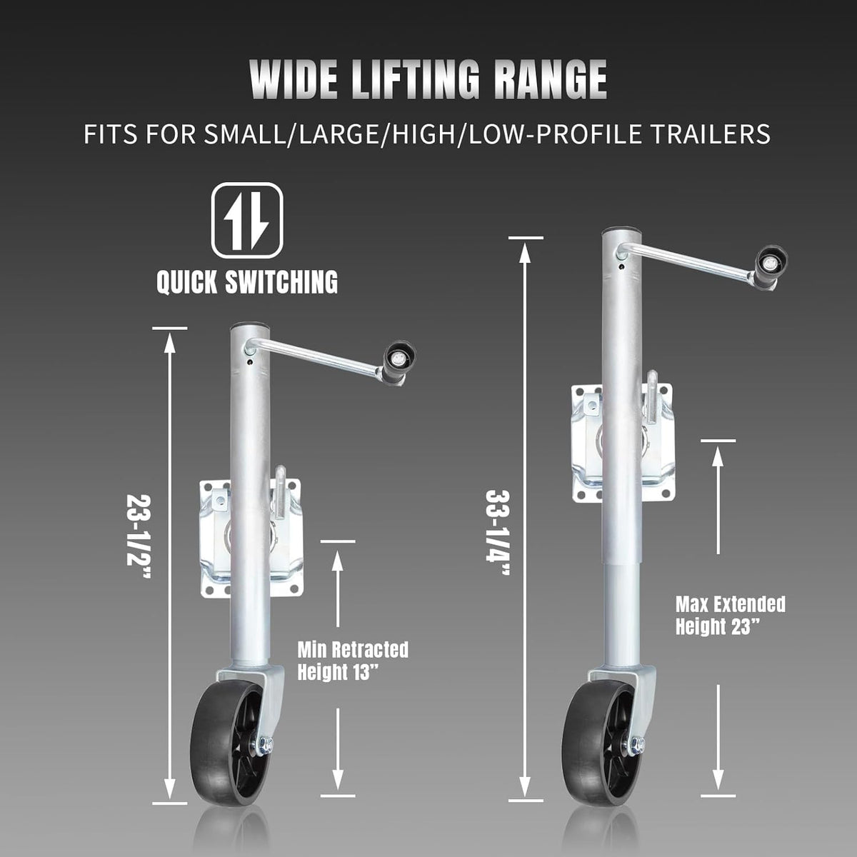 Road DAWG Trailer Jack - Heavy Duty Swivel Design | 1000lbs Capacity, 10" Lift, Bolt-On for RVs & Boats
