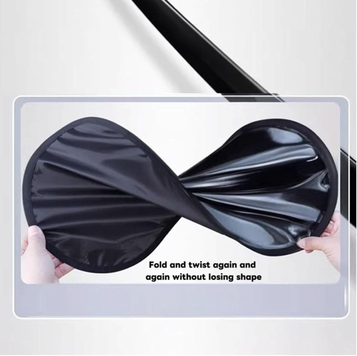 MUSM Car Window Shade Static Cling Sunshade - 2 Pack | Blocks UV and heat. Static cling sticks to any glass. See-through edges keep mirrors visible. Folds small for easy storage.