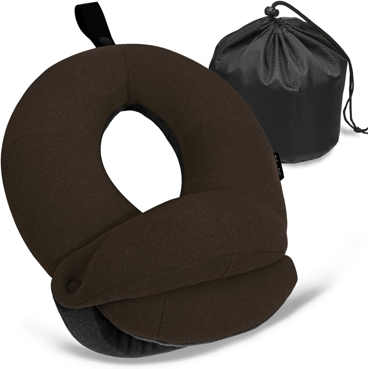 BUYUE Kids Travel Pillows for Airplane, Memory Foam 360° Head Support Sleeping Essentials for Long Flight, Skin-Friendly Soft Neck Pillow for Traveling in Car Seat, (Small, Black Grey, 40-90 lbs)