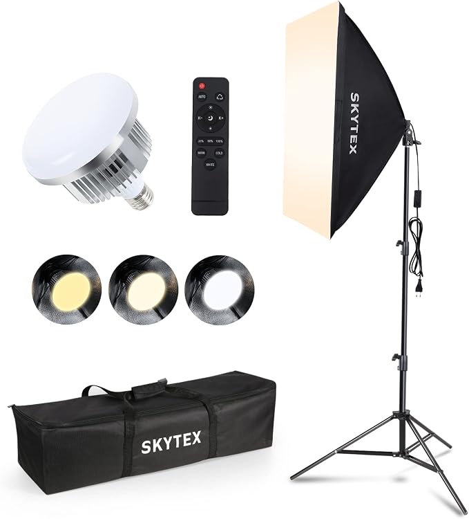 Skytex Softbox Lighting Kit 1Pack 20x28in Soft Box | 85W 2700-6400K E27 LED