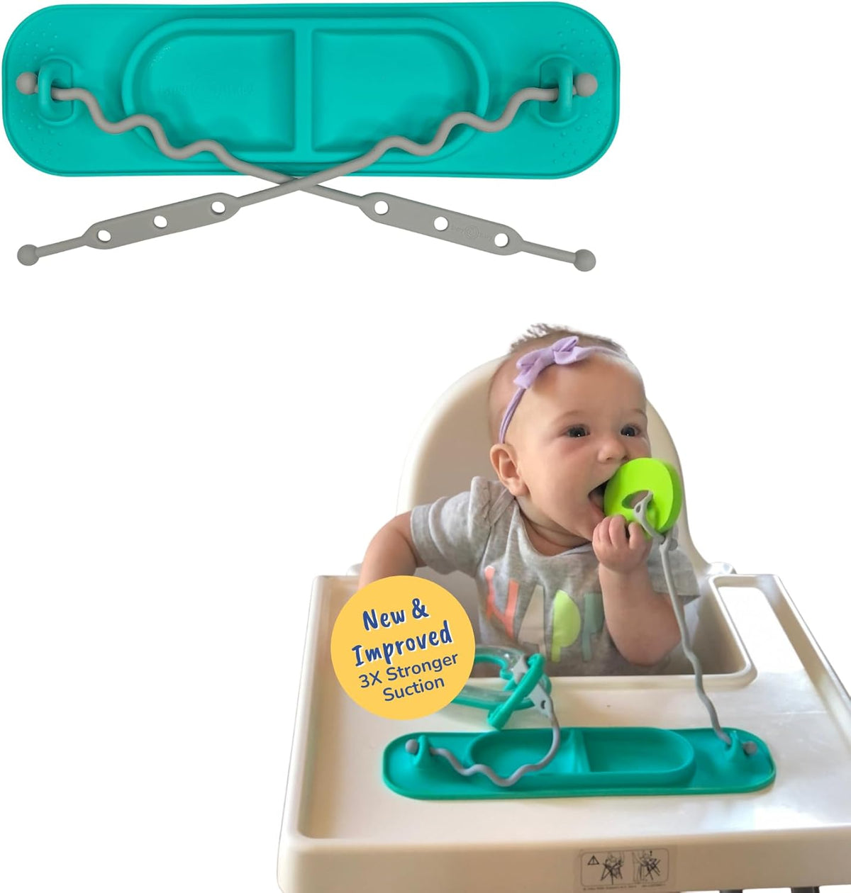 Busy Baby Mini Mat NEW Suction Cups with 2 Straps (Spearmint Mini)