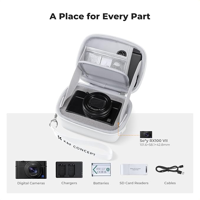 K&F CONCEPT Carrying Case for Digital Camera, Hard Shell Protective Travel Case