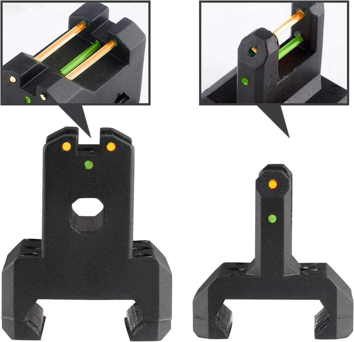 ZBULAR ZR-L3 Fiber Optic Front & Rear Sight - Multiple Aiming Methods for Enhanced Accuracy
