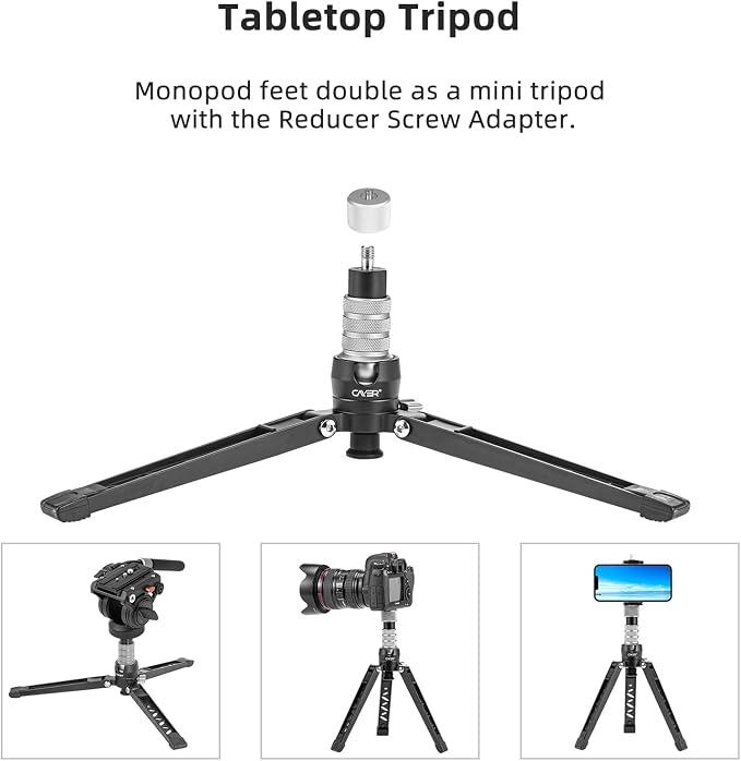 Cayer Monopod Camera Stand, Carbon Fiber Telescopic Monopods Kit