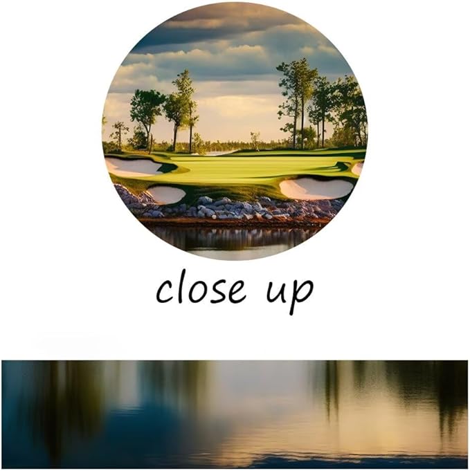 chenchenArt Sunset Landscape Golf Course Wall Art Picture Golf Course Wall Decor for Living Room Bedroom Bathroom Home Decorations Canvas Prints Framed Ready to Hang(12''H x 16''W)