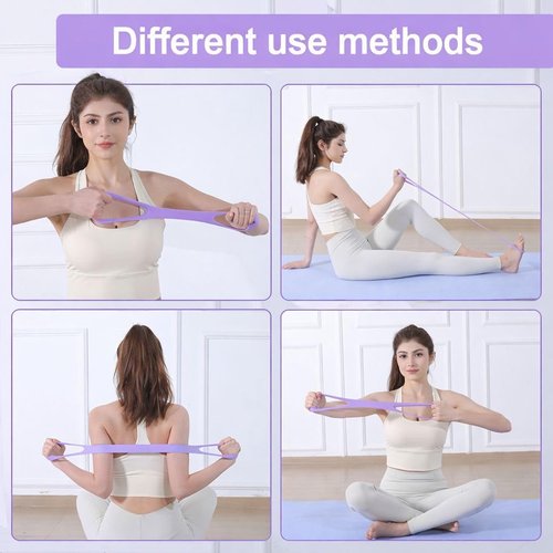 Figure 8 Resistance Band - Versatile Elastic Workout Band for Arms, Legs & Core - Portable Fitness Equipment, Purple