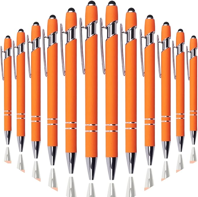 Oddmoal Ballpoint Pen with Stylus Tip, Soft Touch Click Metal Pen, 1.0mm Medium