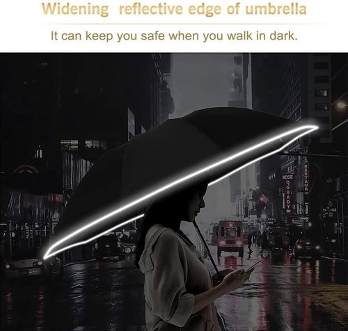 Bodyguard Inverted Umbrella - Large Windproof Design for Rain & Sun | Compact Reverse with Reflective Stripe, Teflon-Coated, Travel-Friendly