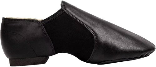 Asyuyu Jazz Shoes for Girls - Slip-On Leather Dance Shoes | Flexible Split Sole, Sizes 2-11, Black/Tan