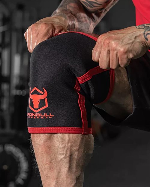Iron Bull Strength Knee Sleeves for Powerlifting (7mm) - Weightlifting Knee Compression Sleeve for Squats - Knee Brace Support for Gym, Workout, Fitness (Large)
