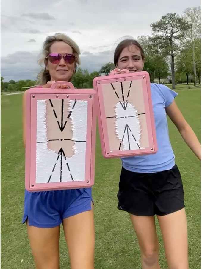 Birdie Bath Birdie Golf: Premium Swing Training Mat - Blush Pink Edition - Get Instant Feedback & Improve Swing Consistency Indoors & Outdoors, Portable 19.25x12.3 Mat