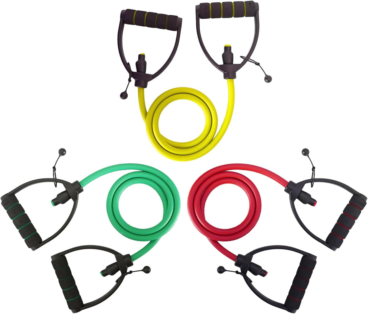 Skiennix Resistance Exercise Bands - 3 PCS Set with Handles | Ideal for Men & Women Workouts