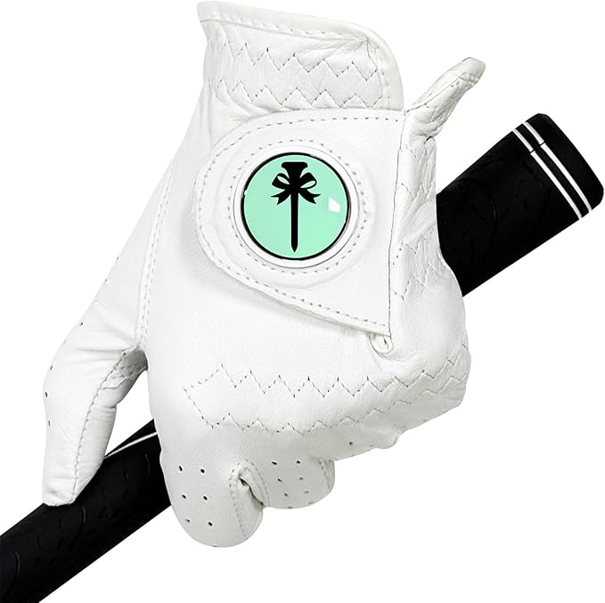Swig Sip Womens Cabretta Leather Golf Glove Left Hand All-Weather Breathable Design with Ball Marker Ladies Golf Gloves for Training & Golfing
