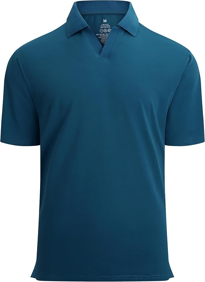 Esabel.C Jacquard Golf Shirts for Men Moisture Wicking Short Sleeve Performance Dry Fit Active Mens Polo Shirts