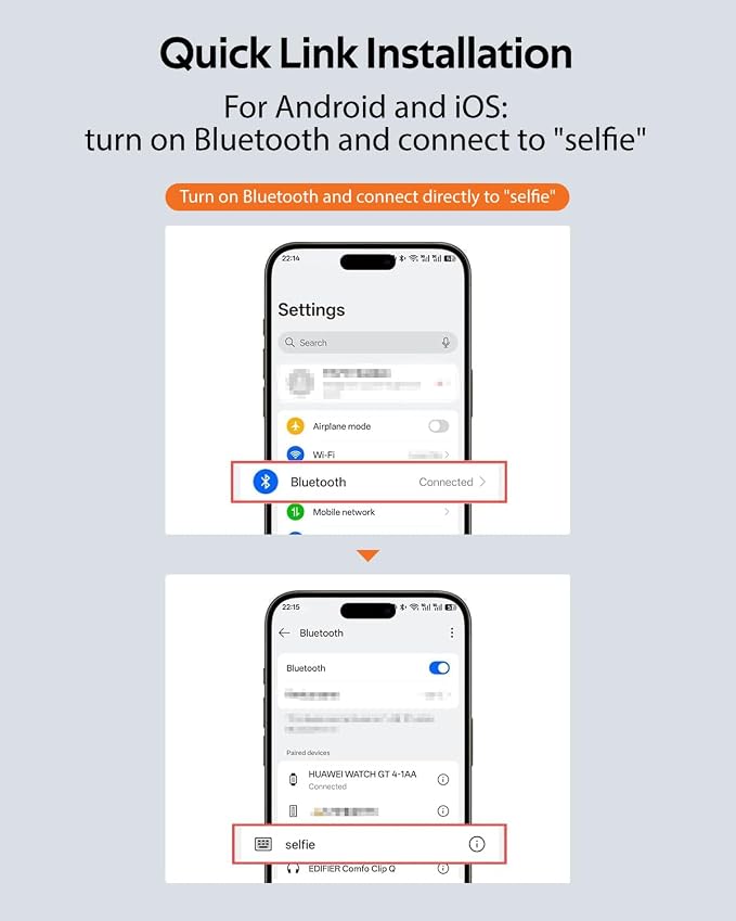 Magnetic Phone Camera Grip, Phone Selfie Grip + Selfie Light