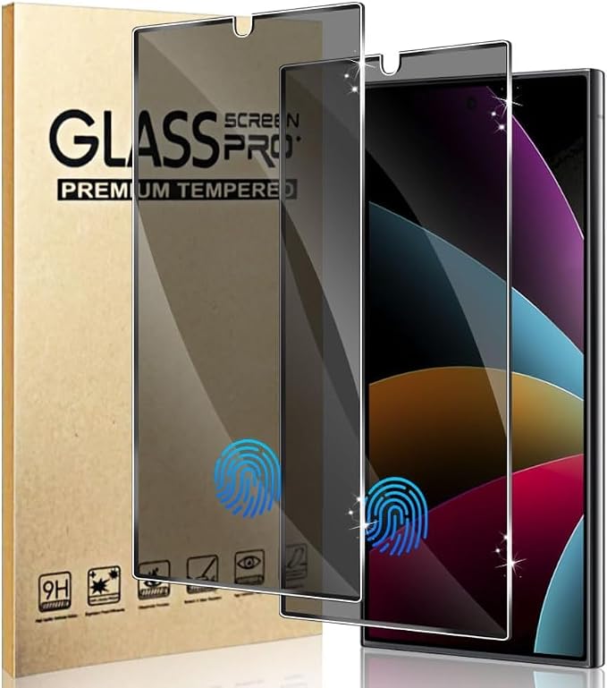 2 Pack Galaxy S24 Ultra Anti spy Privacy Screen Protector, 9H Tempered Glass