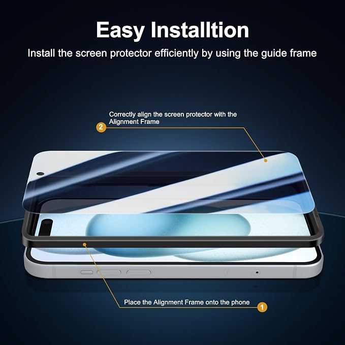 NEW'C 3x Privacy for iPhone 15 Screen Protector+ 3x Camera Lens Protector