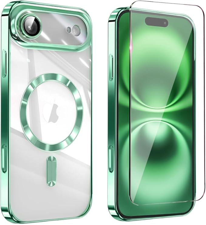 Magnetic Glossy Case for iPhone 17 Air, iPhone 17Air Phone Case Slim Clear