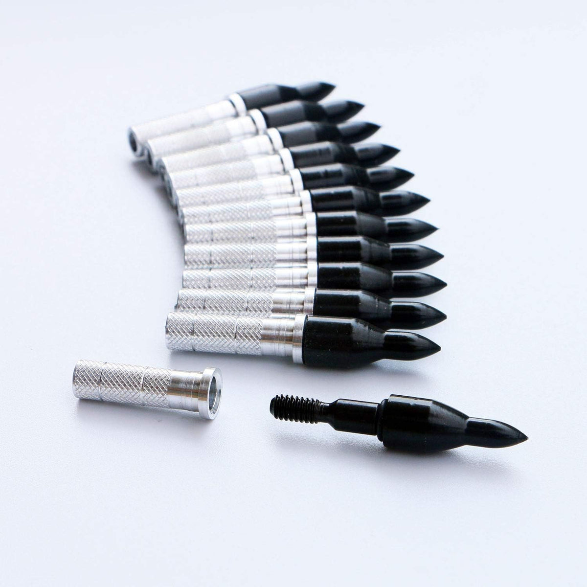 TIGER ARCHERY Aluminum Inserts .244 | Bullet Field Points 5/16 for Carbon Arrow Shafts