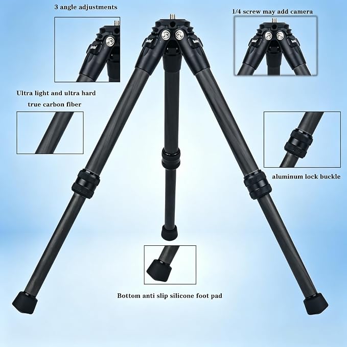 Lightweight Carbon Fiber Mini Tripod, 7/10.5 Inches Sturdy Desktop Tripod