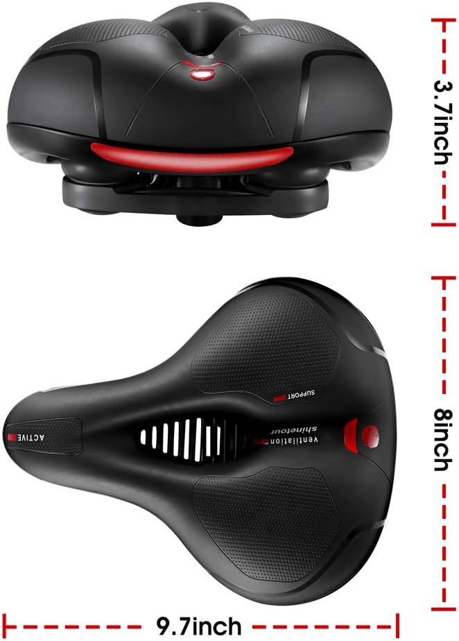 Skiennix Comfortable Bicycle Seat Cushion - Dual Shock Absorbing Memory Foam | Waterproof Design for Road Bikes