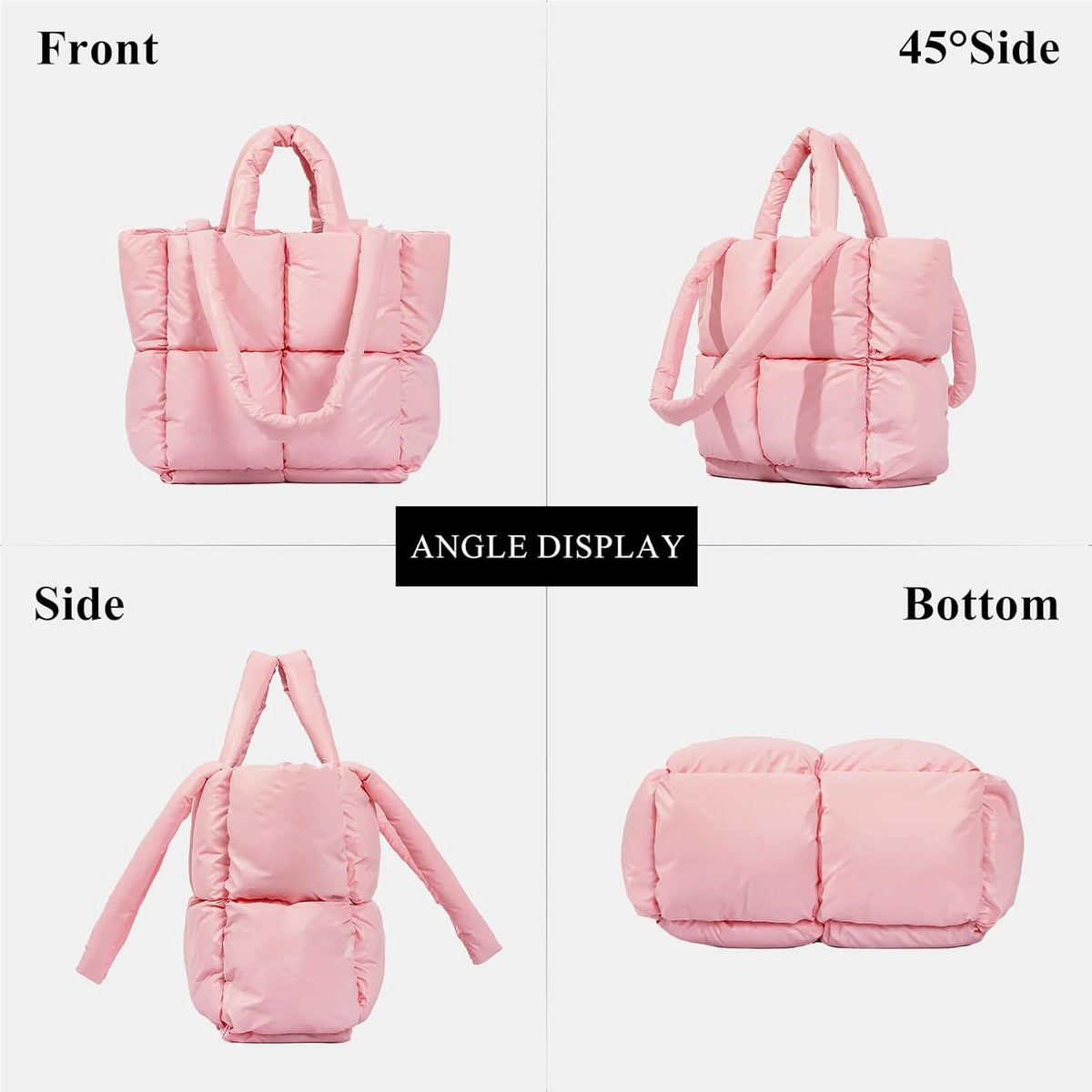 Skiennix Puffer Tote Bag - Soft, Quilted Winter Handbag for Women | Lightweight Cotton Design