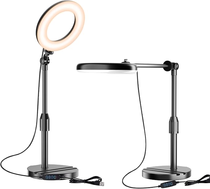 Portable Travel Ring Light for Laptop Zoom Video Conference, Small Halo Lighting