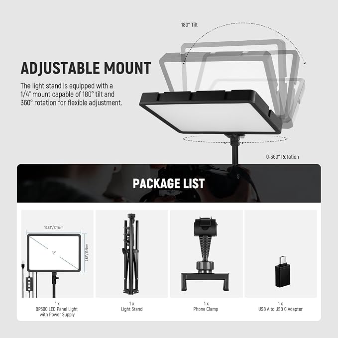 NEEWER Basics LED Video Panel Light, Studio Lighting Kit