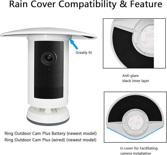 UV Rain Cover Compatible with Ring Outdoor Cam Plus, Weatherproof Camera