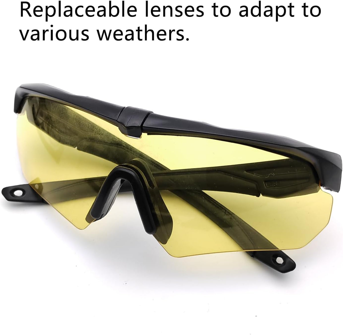 Skiennix Tactical Eyewear - Unisex Shooting Glasses with 3 Interchangeable Lenses | Airsoft Goggles