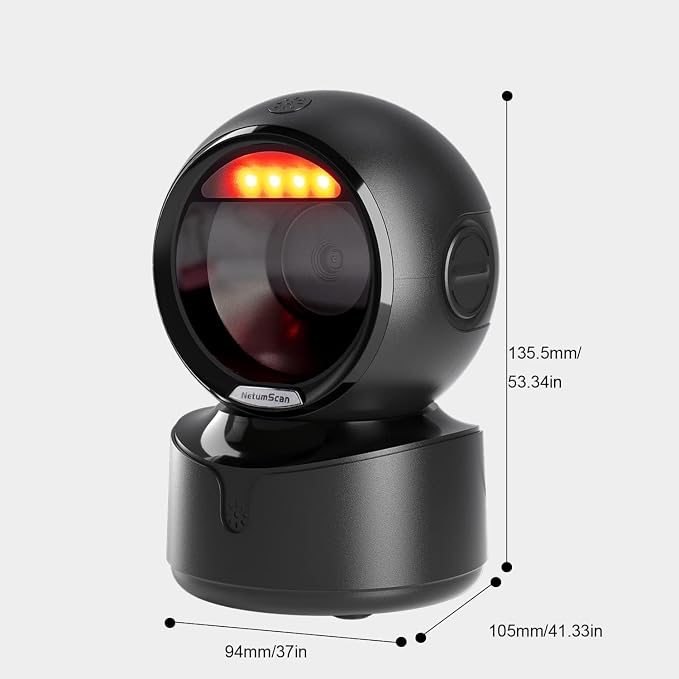 NetumScan Automatic Omnidirectional Desktop Barcode Scanner, Hands-Free USB