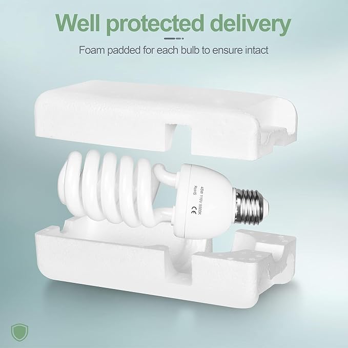 EMART Full Spectrum Light Bulb, 2 x 45W 5500K Spiral CFL Daylight