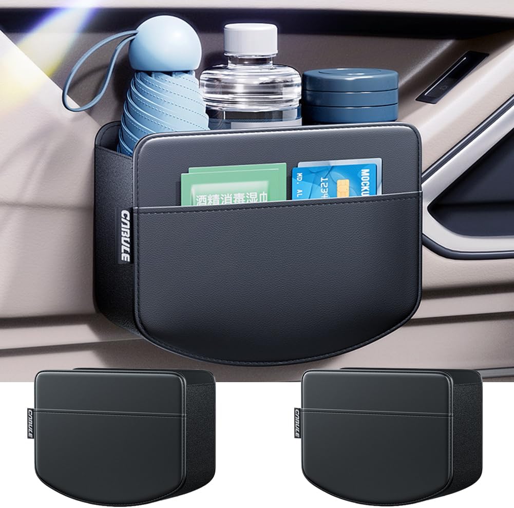 Tumecos 2Pcs Multifunctional Car Storage Box,Trash Can, Auto Door Side Organizer,Large Capacity Storage Bag,Foldable Back Seat Storage Pocket, Car Accessories Organizer Box(Style B)