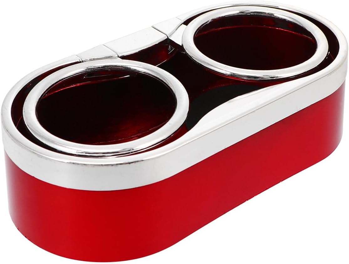 GANAZONO Car Double Cup Holder for Vehicle – Universal Red Plastic Beverage Organizer with Storage – Backseat and Front Seat Car Interior Accessory for Travel and Daily Use