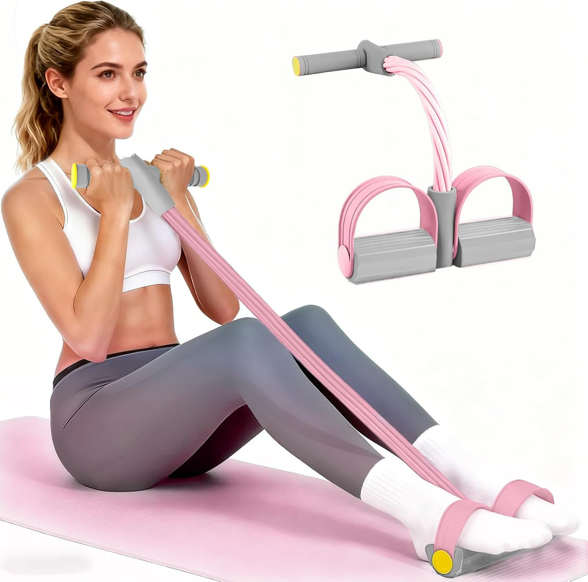 Skiennix Pedal Resistance Bands - Durable 6-Tube Design for Full-Body Workouts | Natural Rubber, Versatile Fitness Tool