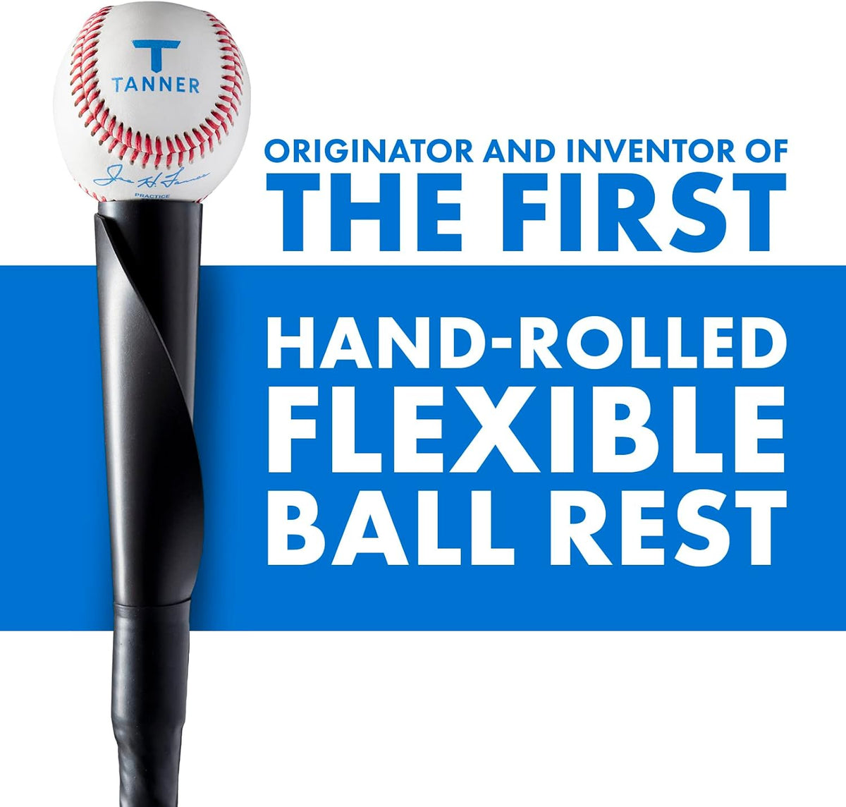 Tanner Tee - Adjustable Pro Batting Tee for Baseball & Softball | Steel Shaft, Rubber Top, 26"-43" Height