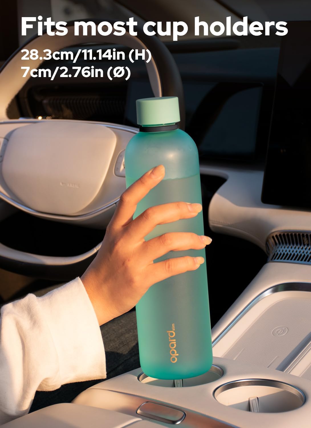 Opard 32oz Slim Water Bottle - BPA-Free, Leakproof, Dishwasher Safe | Aqua Green, Perfect for Travel & Sports