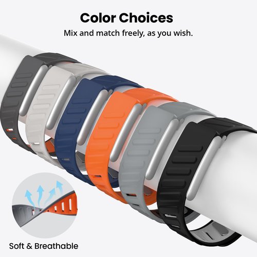 mimo Silicone Sport Band Compatible with WHOOP 5.0, Breathable Adjustable Waterproof Replacement Wristband Strap for Men & Women (Orange, For Whoop 5.0)
