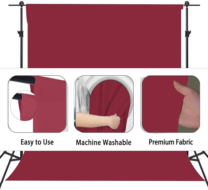 Wine Red Photography Backdrop for Photoshoot, Photo Backdrop Curtain, Perfect