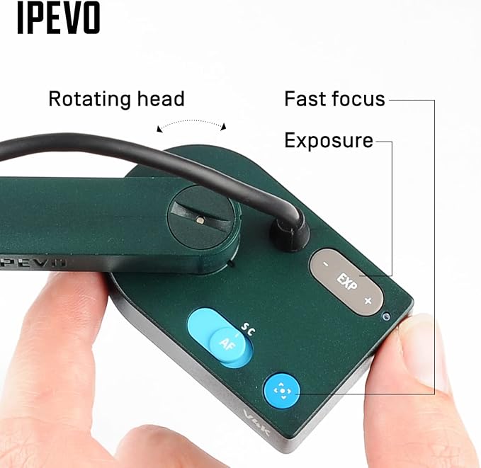 IPEVO V4K Ultra High Definition 8MP USB Document Camera — Mac OS, Chromebook