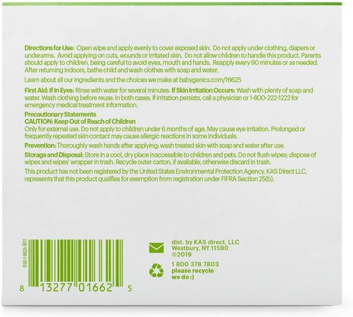 Babyganics Insect Repellent Wipes - DEET Free Travel Size | 30 Wipes (2 Packs of 15)