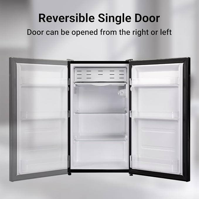 3.2 Cu.Ft Mini Fridge, Small Refrigerator with Single Door & 7 Level Adjustable Thermostat, Mini Fridge for Badroom, Office, Dorm, Apartment, Black
